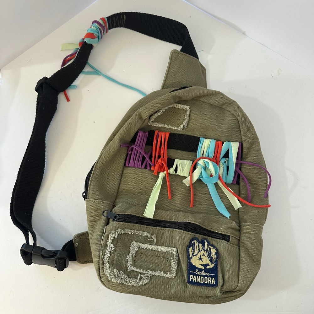 Disney Parks Pandora The World of Avatar Sling Bag Olive Canvas Crossbody